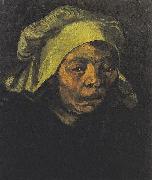 Vincent Van Gogh Head of a Peasant woman with white hood painting